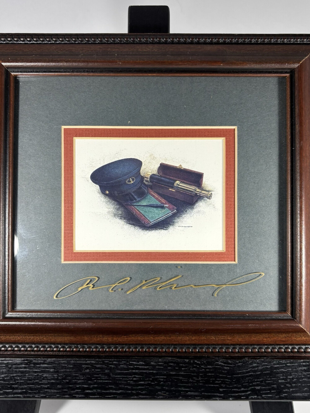 Ben Richmond Vintage Print “The Last Entry” Signed Art Glass Framed Picture